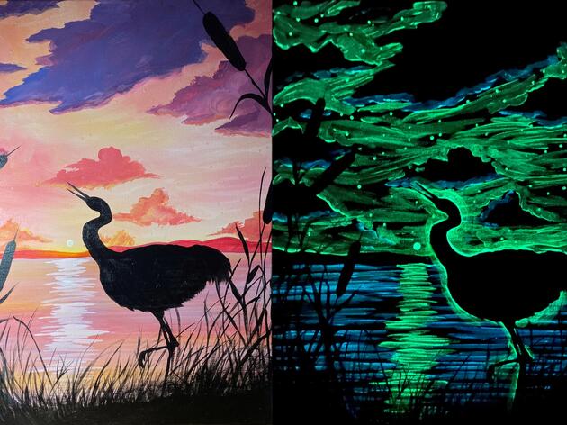 Audubon’s Rowe Sanctuary and the Rustic Patch Host Crane Painting Class